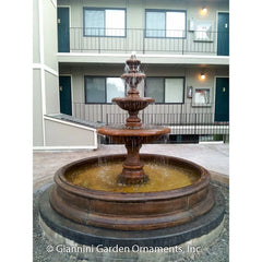 Isola Concrete 3 Tier Outdoor Courtyard Fountain With Basin -1295
