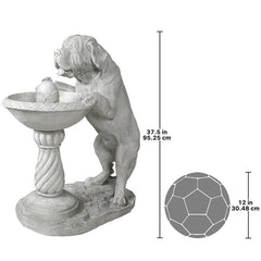 Design Toscano Quenching a Big Thirst Sculptural Dog Fountain