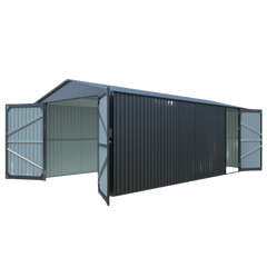 10'x20' Plus Upgraded Metal Shed with Double Front Doors & Side Entry Door