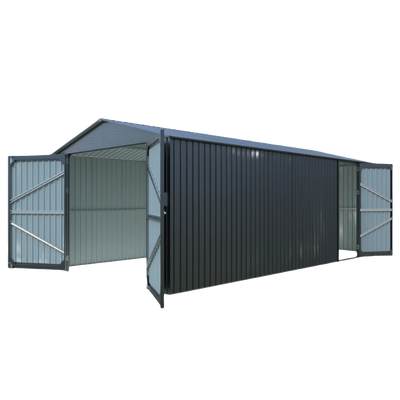 10'x20' Plus Upgraded Metal Shed with Double Front Doors & Side Entry Door