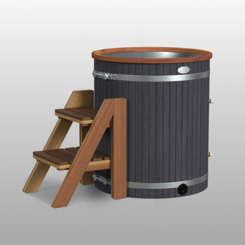 ALEKO Lumina Outdoor Wooden Ice Bath Cold Plunge Tub | 118 Gallon Water Capacity | 37.5” x 33.25”