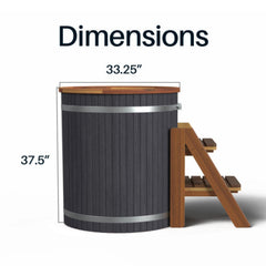 ALEKO Lumina Outdoor Wooden Ice Bath Cold Plunge Tub | 118 Gallon Water Capacity | 37.5” x 33.25”