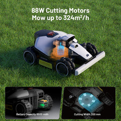 Mammotion LUBA Mini AWD 1500 Robot Lawn Mower — All-Wheel Drive, AI Vision, 0.44 Acre, 0.8in.â€“2.6in. Cutting Height, Model# LUBA mini AWD 1500