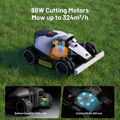 Mammotion LUBA Mini AWD 800 Robot Lawn Mower — 8600 Sq. Ft., All-Wheel-Drive, 80% Slope Capability, UltraSense AI Vision, 0.8in.â€“2.6in. Cutting Height, Model# LUBA mini AWD 800