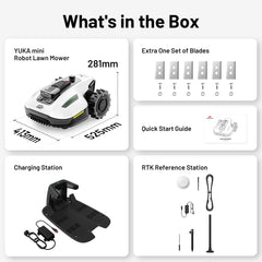 Mammotion Yuka Mini 600H Robot Lawn Mower — Auto Mapping, AI Obstacle Avoidance, Dual Cutting Discs, App Control, Multi-Zone Management, Model# YUKA mini 600H