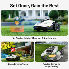 Mammotion Yuka Mini 600H Robot Lawn Mower — Auto Mapping, AI Obstacle Avoidance, Dual Cutting Discs, App Control, Multi-Zone Management, Model# YUKA mini 600H