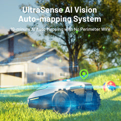 Mammotion Yuka Mini 600H Robot Lawn Mower — Auto Mapping, AI Obstacle Avoidance, Dual Cutting Discs, App Control, Multi-Zone Management, Model# YUKA mini 600H