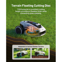 Mammotion YUKA 3000 Robot Lawn Mower — AI Obstacle Avoidance, 4G Reception, Dual Cutting Discs, APP Control, 1 Acre, Model# YUKA 3000