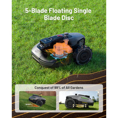 Mammotion Yuka Mini 800H Robot Lawn Mower — Auto Mapping, AI Obstacle Avoidance, Perimeter Wire-Free, 0.3 Acre Coverage, "2.0in.-“4.0in. Cutting Height, Model# YUKA mini 800H