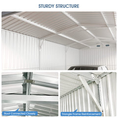 13'x20' Metal Shed with Double Front Doors & Side Entry Door