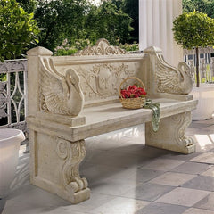 Design Toscano Giant Neoclassical Swan Garden Bench