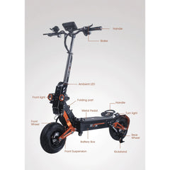 Obarter D5 Electric Scooter - 5000W, 70km/h Max Speed, Removable Battery