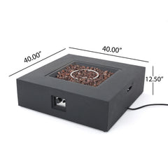 Outdoor 50000 BTU Propane Fire Pit, Dark Grey, with Tank Holder