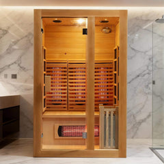 Rövia Luma 2-Person Indoor Hybrid Sauna Room With Infrared And 3.5KW Steam Heater [Made-To-Order] (SAK83750)