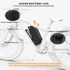 eBike Boys 750W Motor Electric Bike - 48V Battery, 20" Wheels