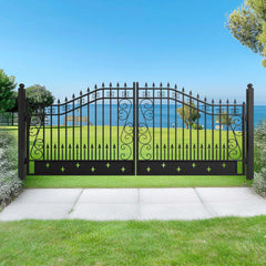 10'x4"x4" Gate Post with Brackets for Dual Swing Driveway Gates, Set of 2