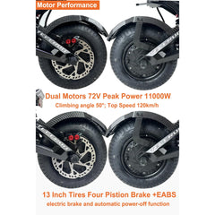 Teverun Fighter Supreme 7260R - 10000W Electric Scooter with GPS