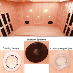 Thermora Orien Premium 2-Person Low EMF FAR-Infrared Heat Wood Home Personal Spa Sauna With Ceramic Heaters, 1760W (SAK25714)