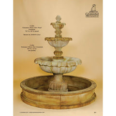 Vistamar Concrete 3 Tier Outdoor Courtyard Fountain With Basin - 1282