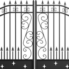 16x8 ft Dual Swing Driveway Gate with Star Pattern