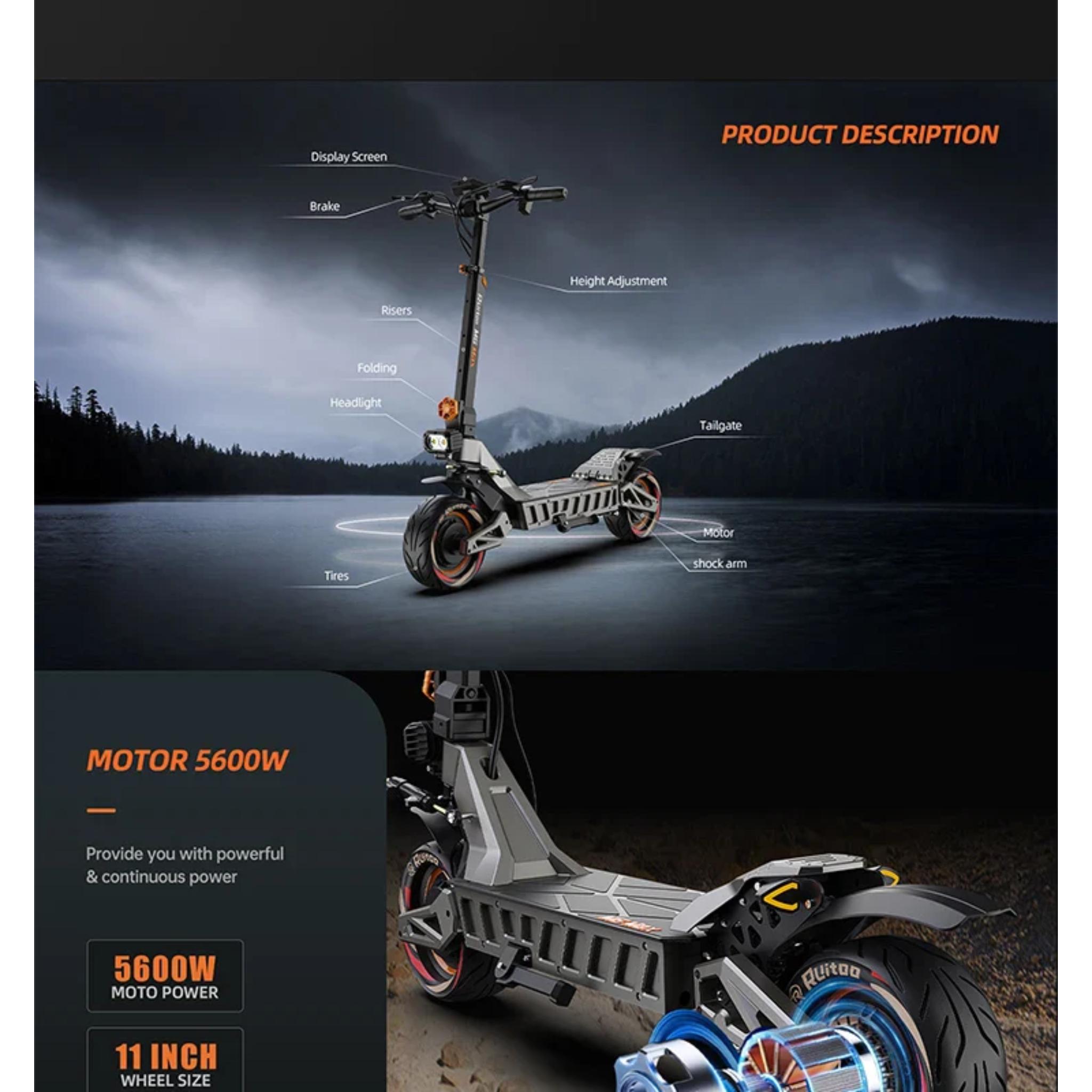 eBike Boys M6Max Dual Motor Scooter - 5600W, 60V, Fast Charging