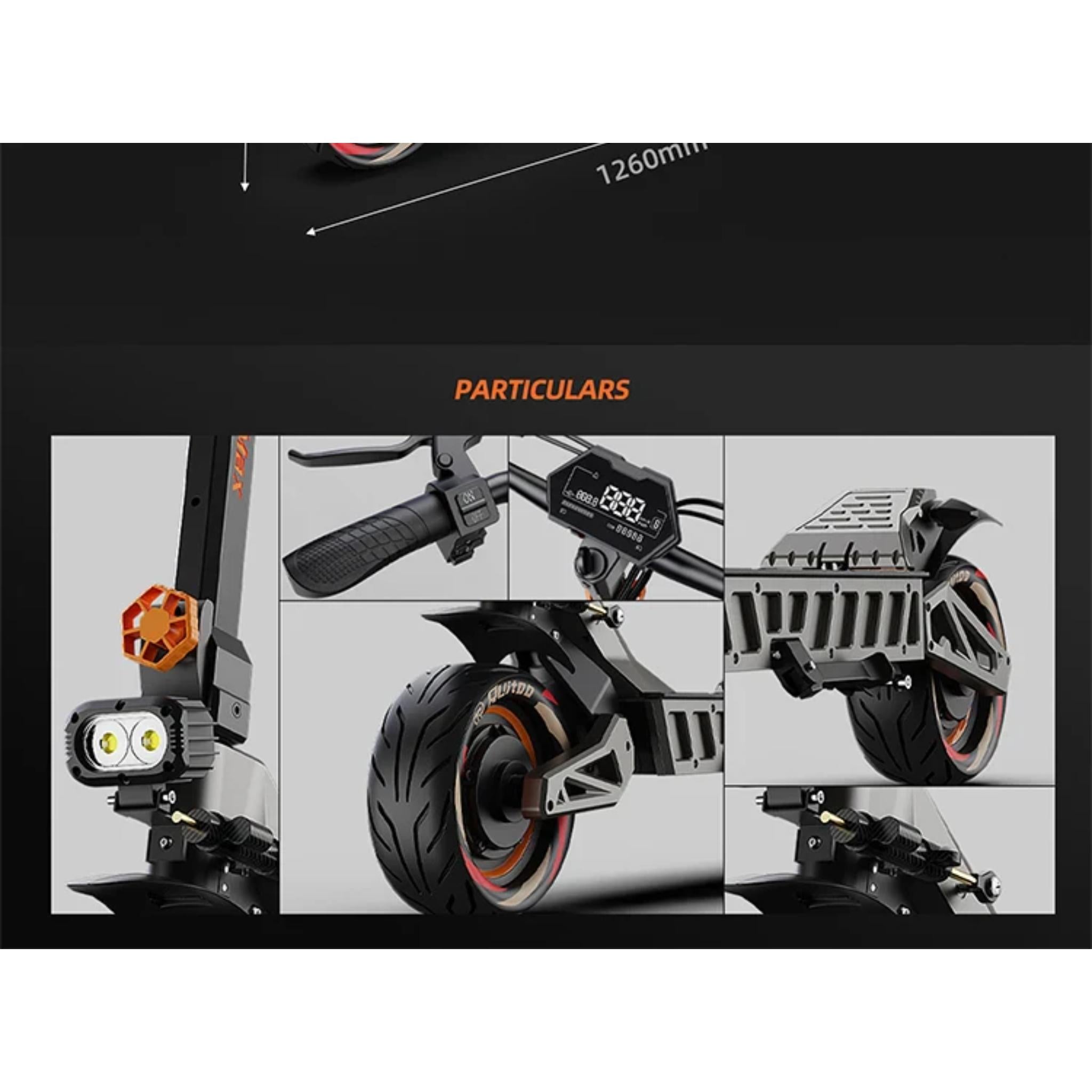 eBike Boys M6Max Dual Motor Scooter - 5600W, 60V, Fast Charging