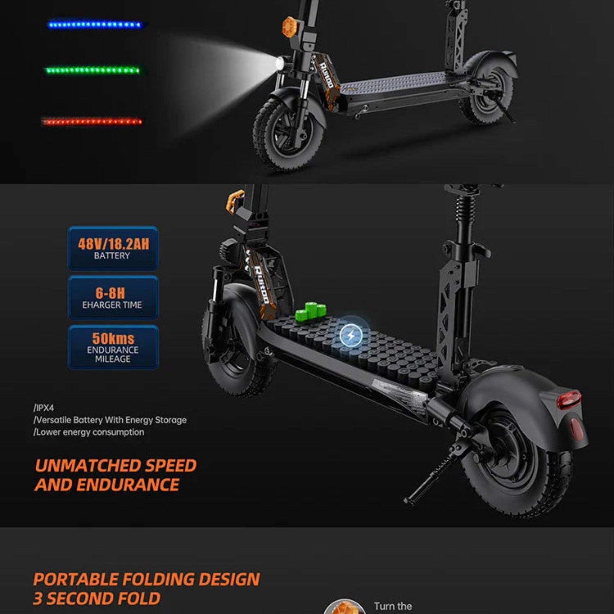 eBike Boys RT6 1000W Electric Scooter - 48V, 40-50km Range