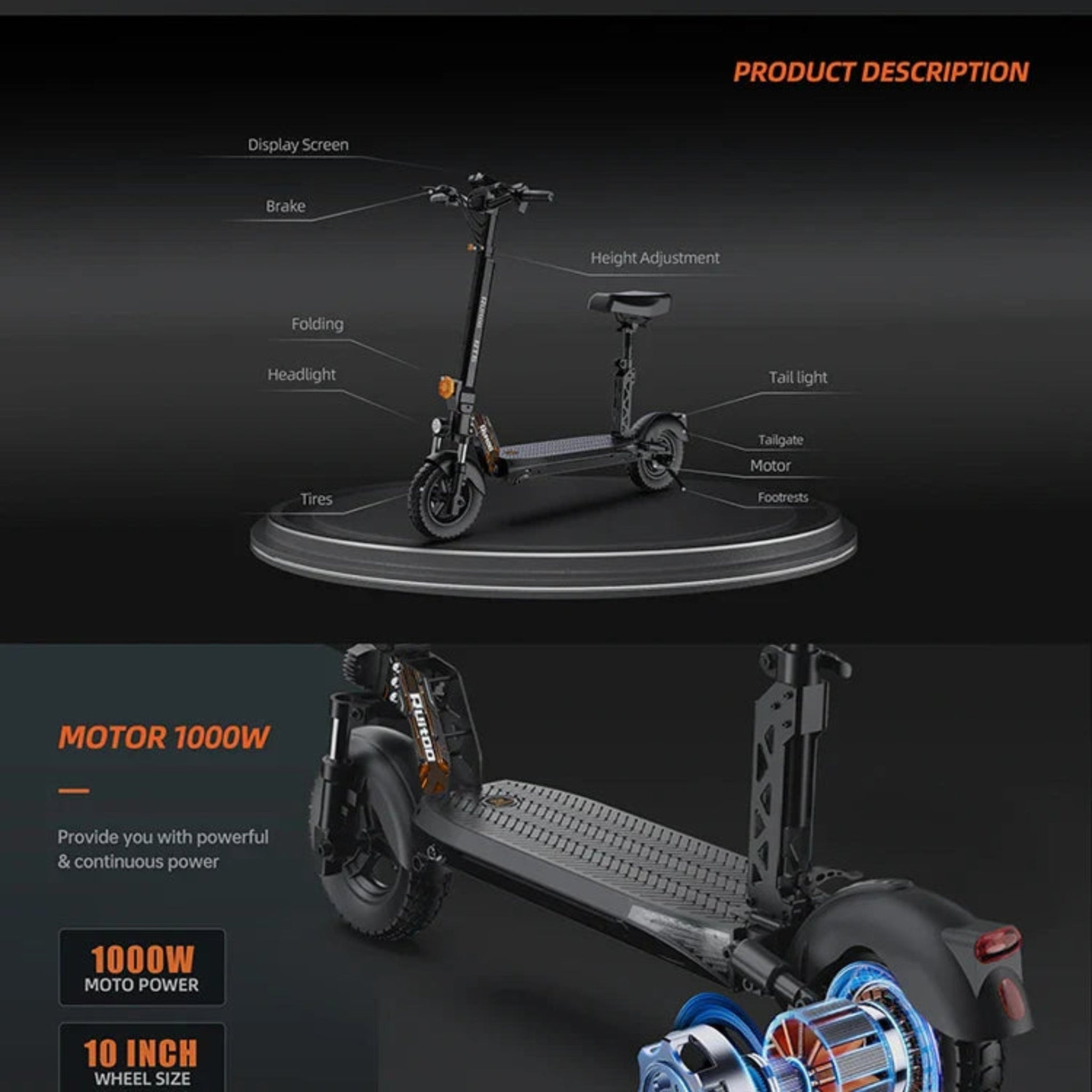 eBike Boys RT6 1000W Electric Scooter - 48V, 40-50km Range