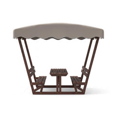 Alora Outdoor Waterproof Wood Picnic Table And Bench Set With Removable Canopy (SAK87135)