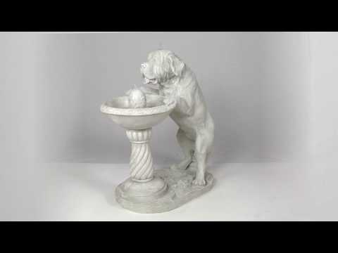 Design Toscano Quenching a Big Thirst Sculptural Dog Fountain