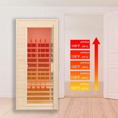 Thermora Elara Premium 1-Person Indoor Low EMF FAR Infrared Heat Hemlock Wood Personal Home Spa Sauna, 1200W (SAK27463)